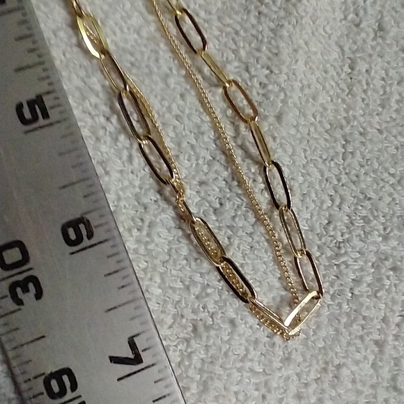 Goldtone double chain necklace - Picture 3 of 3